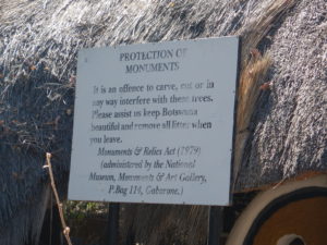 Sign announcing baobab protection at Planet Baobab.