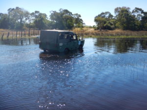 An impressive amphibious vehicle, stuck in the mud